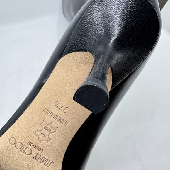 JIMMY CHOO Agathe Black Leather Knee-High Boots (w/box + dustbag) - Picture 12 of 16